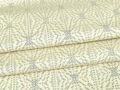 平和屋着物▽本場大島紬　白大島　単衣　麻の葉文様　正絹　逸品　DAAV9598sf