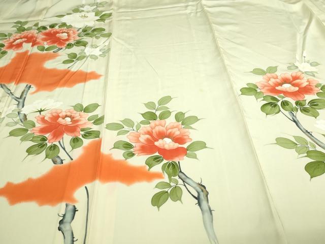 平和屋着物▽訪問着 単衣 枝花文 金彩 正絹 逸品 DAAV9600sf