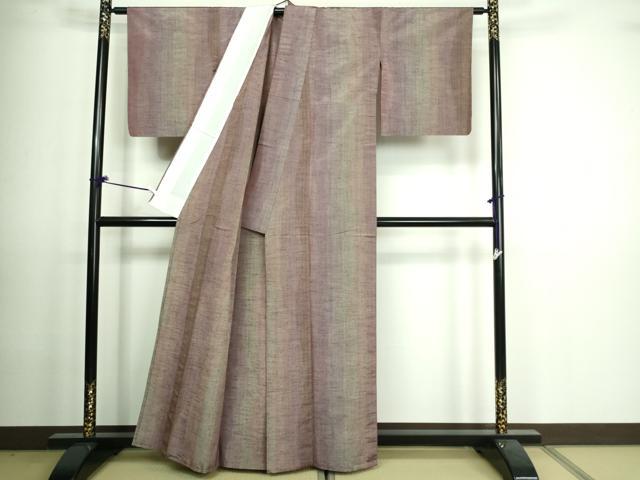 平和屋着物▽上質な紬 単衣 霞文 正絹 逸品 DAAV9601sf