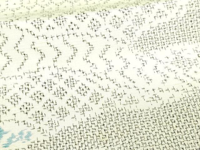 平和屋着物▽上質な紬 単衣 吉祥花文 正絹 逸品 DAAV9603sf