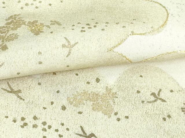 平和屋着物▽訪問着 単衣 駒刺繍 花鳥文 暈し染め 正絹 逸品 DAAV9609sf