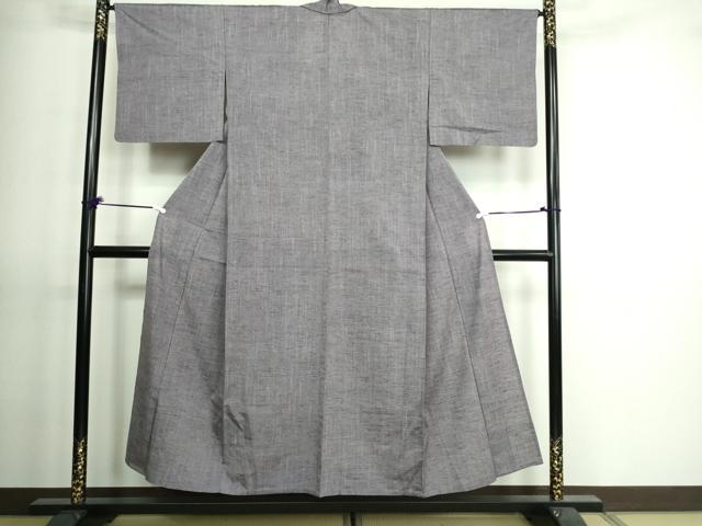 平和屋着物▽上質な紬 単衣 浅紫色 正絹 逸品 DAAV9610sf