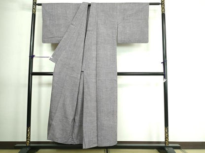 平和屋着物▽上質な紬 単衣 浅紫色 正絹 逸品 DAAV9610sf