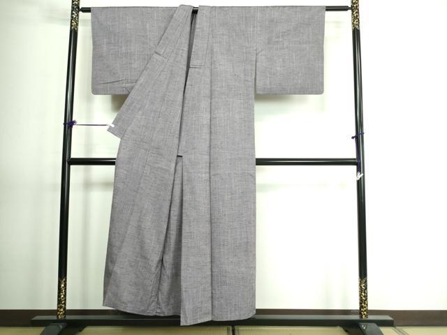 平和屋着物▽上質な紬 単衣 浅紫色 正絹 逸品 DAAV9610sf