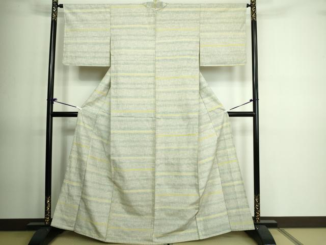 平和屋着物▽上質な紬　単衣　亀甲文　正絹　逸品　DAAV9613sf