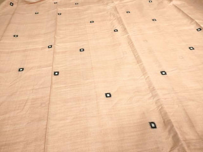 平和屋着物▽上質な紬　単衣　抽象文様　正絹　逸品　DAAV9614sf