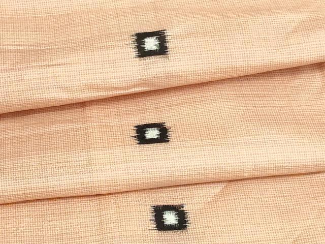 平和屋着物▽上質な紬　単衣　抽象文様　正絹　逸品　DAAV9614sf