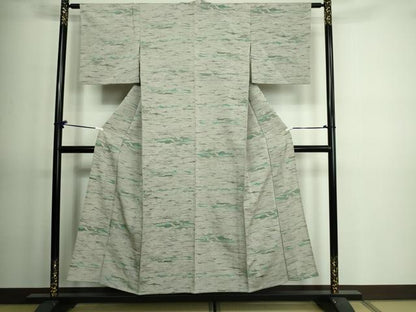 平和屋着物▽上質な小紋 単衣 霞文 正絹 逸品 DAAV9616sf