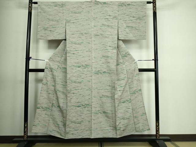 平和屋着物▽上質な小紋 単衣 霞文 正絹 逸品 DAAV9616sf