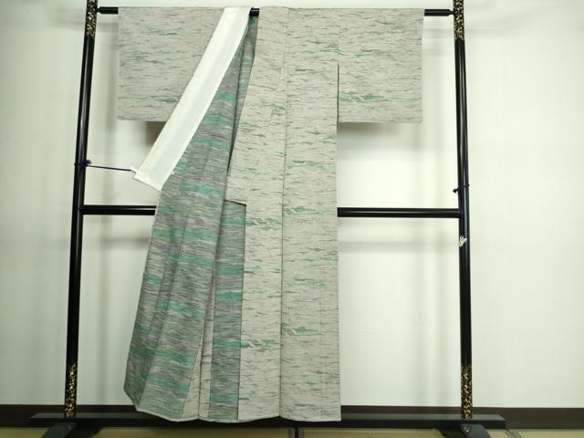 平和屋着物▽上質な小紋 単衣 霞文 正絹 逸品 DAAV9616sf