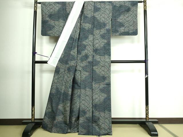 平和屋着物▽上質な紬 単衣 変わり縞 正絹 逸品 DAAV9618sf