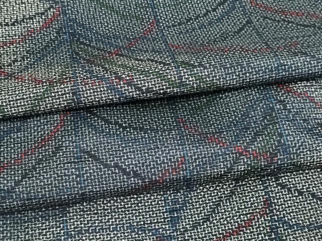 平和屋着物▽上質な紬 単衣 変わり縞 正絹 逸品 DAAV9618sf