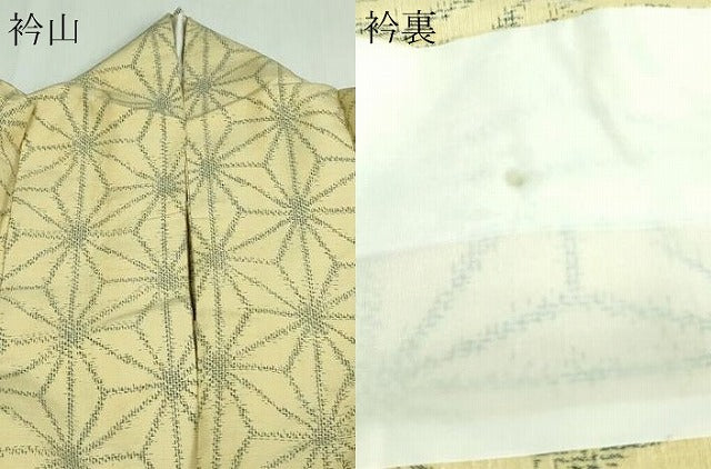 平和屋着物▽上質な紬 単衣 麻の葉文様 正絹 逸品 DAAV9621sf