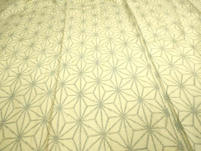 平和屋着物▽上質な紬 単衣 麻の葉文様 正絹 逸品 DAAV9621sf