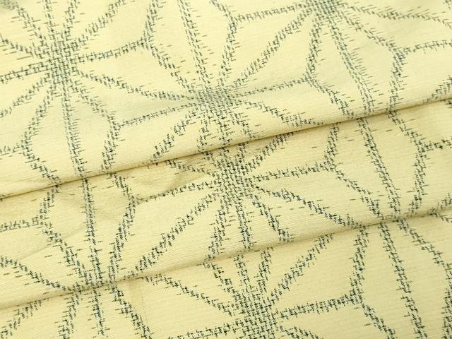 平和屋着物▽上質な紬 単衣 麻の葉文様 正絹 逸品 DAAV9621sf