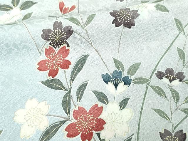 平和屋着物▽上質な小紋　単衣　草花文　暈し染め　金彩　正絹　逸品　未使用　DAAV9622sf