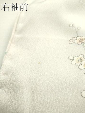 平和屋着物▽上質な小紋　単衣　扇面草花文　暈し染め　金彩　正絹　逸品　DAAV9623sf