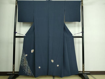 平和屋着物▽訪問着　単衣　刺繍　宝尽くし草花文　金彩　正絹　逸品　DAAV9624sf