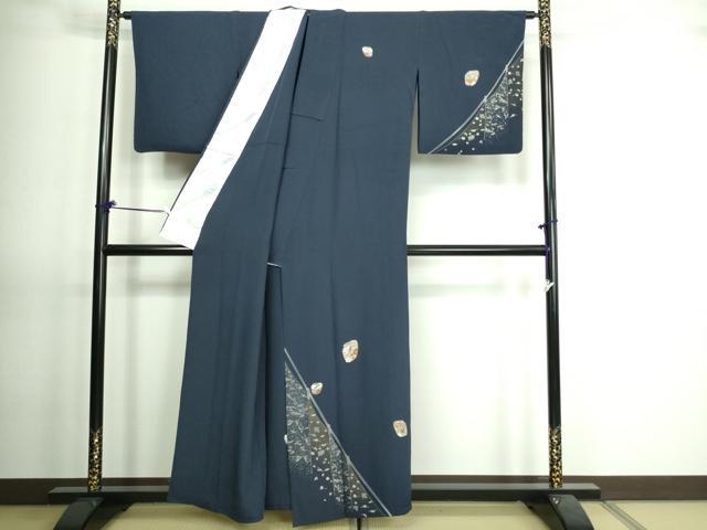 平和屋着物▽訪問着　単衣　刺繍　宝尽くし草花文　金彩　正絹　逸品　DAAV9624sf