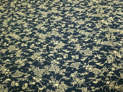 平和屋着物▽上質な小紋 単衣 紬地 扇面草花文 正絹 逸品 DAAV9625sf