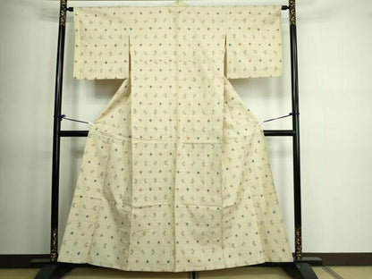 平和屋着物▽上質な紬 単衣 吉祥文 正絹 逸品 DAAV9627sf
