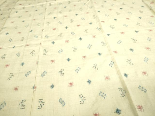 平和屋着物▽上質な紬 単衣 吉祥文 正絹 逸品 DAAV9627sf