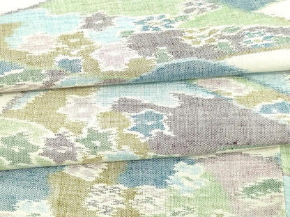 平和屋着物▽小千谷紬 単衣 重ね山花文 正絹 逸品 DAAV9628sf