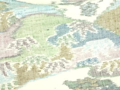 平和屋着物▽小千谷紬 単衣 重ね山花文 正絹 逸品 DAAV9628sf