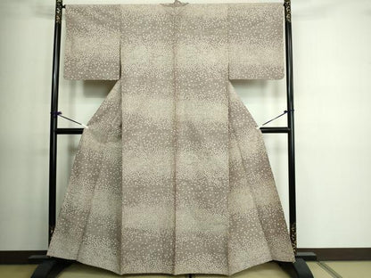 平和屋着物▽上質な紬 単衣 舞花文 正絹 逸品 DAAV9630sf