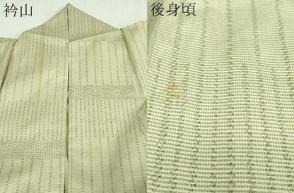 平和屋着物▽上質な紬 単衣 横段文 正絹 逸品 DAAV9631sf