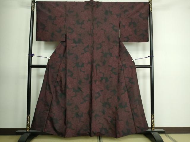 平和屋着物▽本場大島紬　単衣　舞花文　正絹　逸品　DAAV9632sf