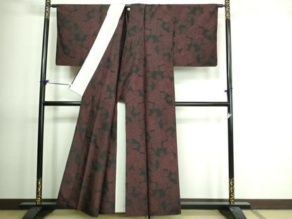 平和屋着物▽本場大島紬　単衣　舞花文　正絹　逸品　DAAV9632sf