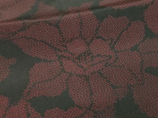 平和屋着物▽本場大島紬　単衣　舞花文　正絹　逸品　DAAV9632sf