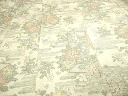 平和屋着物▽本塩沢 単衣 草花文 正絹 逸品 DAAV9633sf