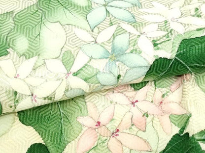 平和屋着物▽訪問着 単衣 手描き 草花文 正絹 逸品 DAAV9635sf