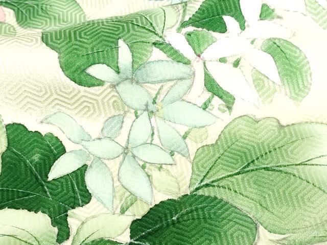 平和屋着物▽訪問着 単衣 手描き 草花文 正絹 逸品 DAAV9635sf