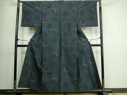平和屋着物▽本場大島紬 単衣 正倉院花文 正絹 逸品 DAAV9636sf