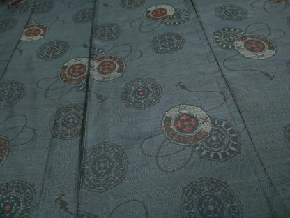 平和屋着物▽本場大島紬 単衣 正倉院花文 正絹 逸品 DAAV9636sf