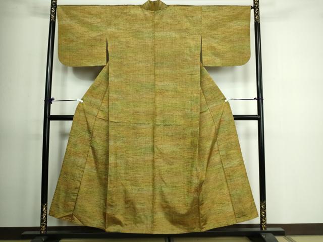 平和屋着物▽上質な紬　単衣　霞文　正絹　逸品　DAAV9637sf