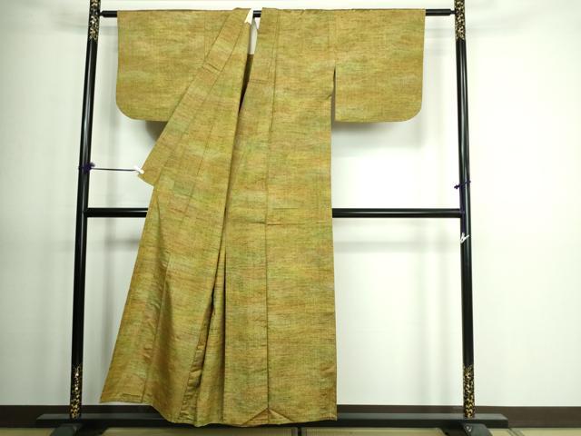 平和屋着物▽上質な紬　単衣　霞文　正絹　逸品　DAAV9637sf