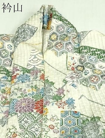 平和屋着物▽上質な小紋　単衣　型染め　地紙草花文　正絹　逸品　DAAV9639sf
