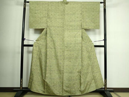 平和屋着物▽上質な紬 単衣 舞花文 正絹 逸品 DAAV9640sf