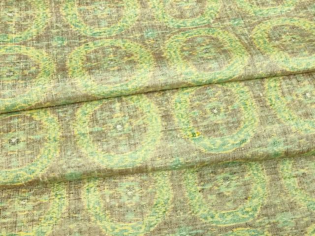 平和屋着物▽上質な紬 単衣 舞花文 正絹 逸品 DAAV9640sf