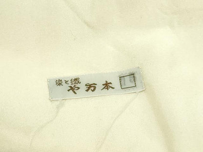 平和屋着物▽染めと織　彩密友禅作家や万本遊幾作　小紋　単衣　刺繍　草花文　正絹　逸品　DAAV9642sf