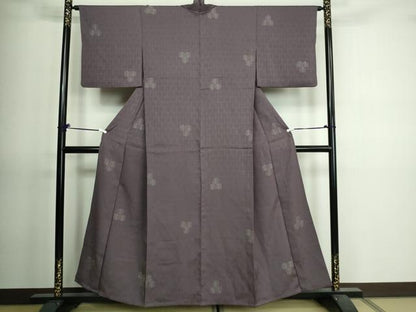 平和屋着物▽上質な小紋 単衣 松葉文 正絹 逸品 DAAV9644sf