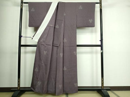 平和屋着物▽上質な小紋 単衣 松葉文 正絹 逸品 DAAV9644sf