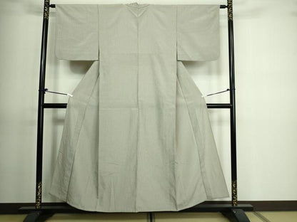 平和屋着物▽上質なお召 単衣 間道 正絹 逸品 DAAV9645sf