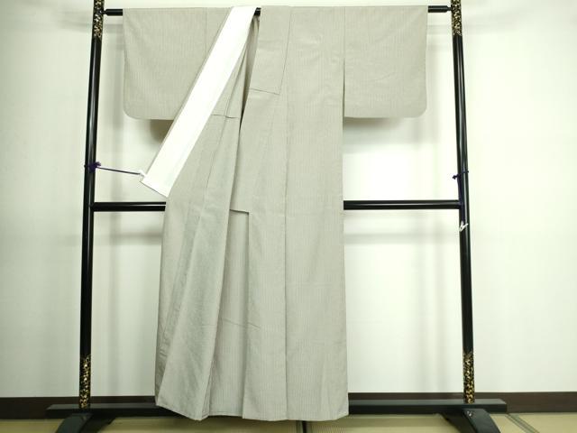 平和屋着物▽上質なお召 単衣 間道 正絹 逸品 DAAV9645sf