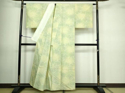 平和屋着物▽上質な紬 単衣 薔薇 正絹 逸品 DAAV9648sf