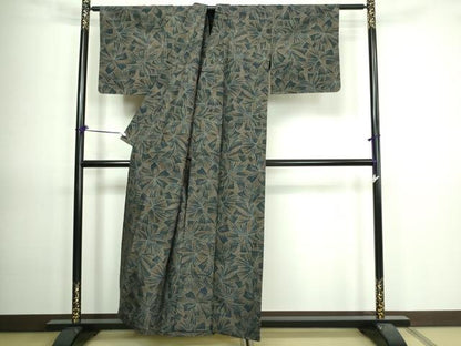 平和屋着物▽上質な紬 単衣 舞花文 正絹 逸品 DAAV9649sf